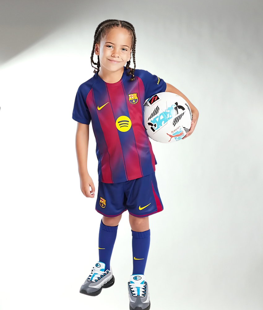 Barcelona 2025/26 Home Jersey – Kids