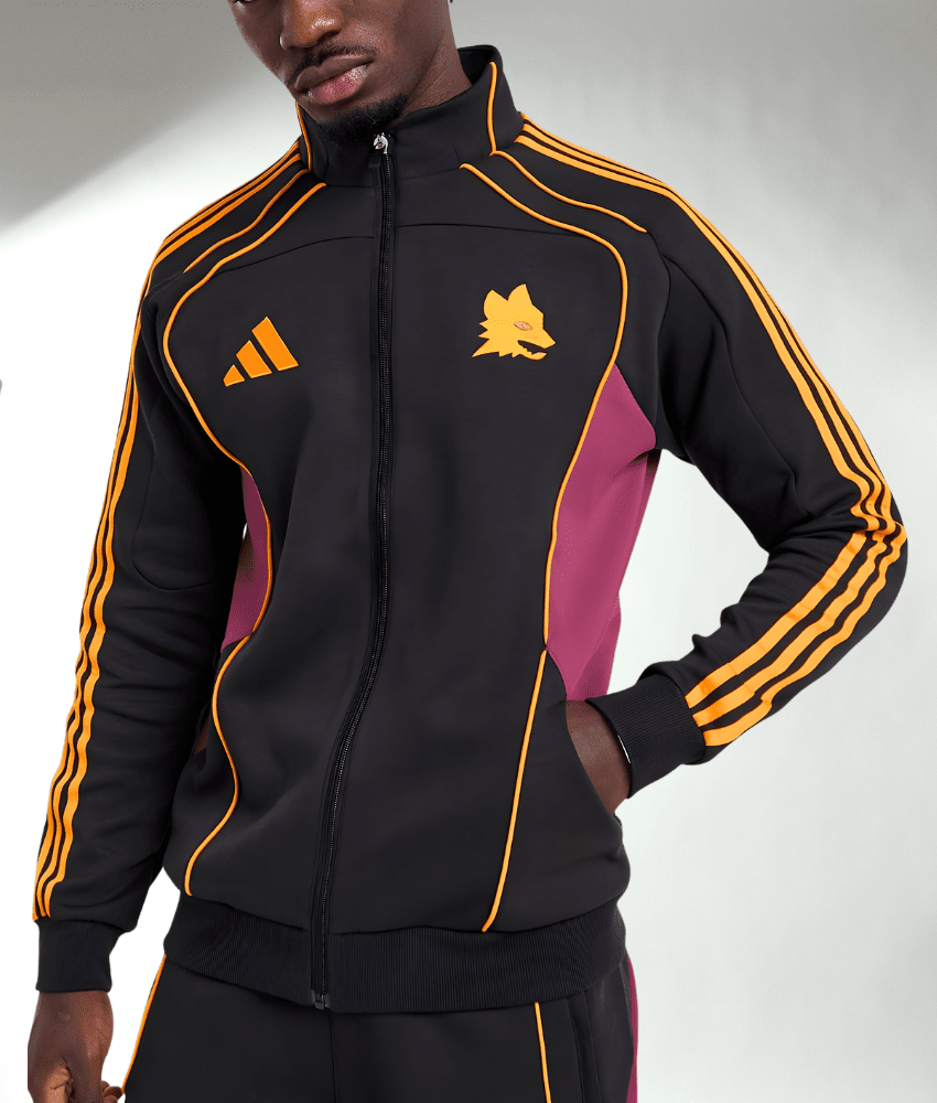 Roma 2025/26 Black Full Zip Tracksuit
