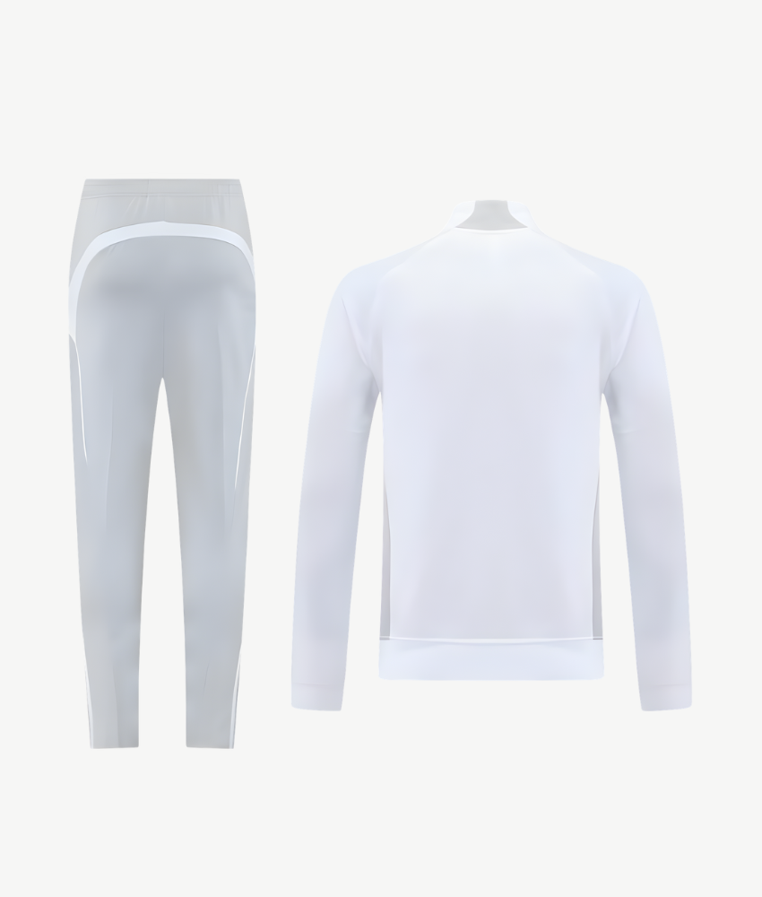 Real Madrid 2025/26 White Full Zip Tracksuit