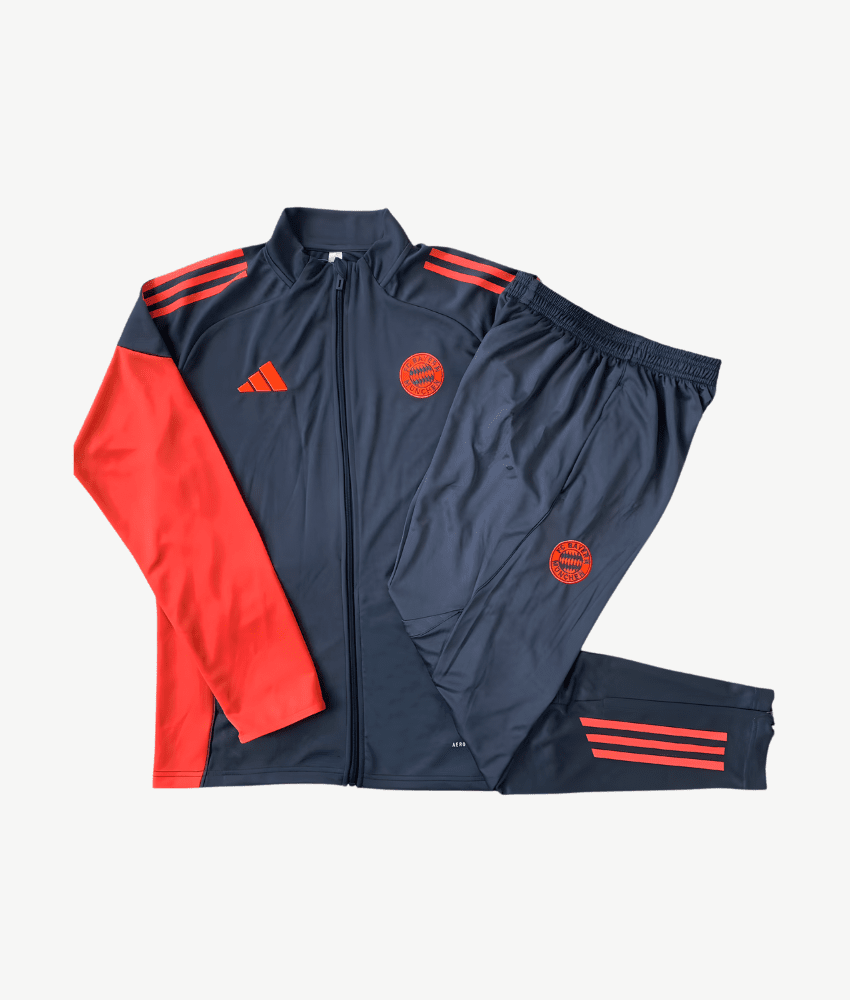 Bayern Munich 2025/26 Grey/Red 1/4 Zip Tracksuit