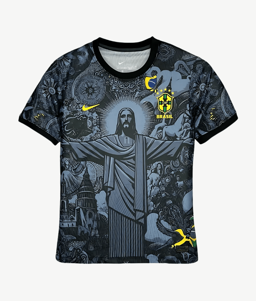 Brazil 2024/25 Black 'Christ The Redeemer' Special Edition Jersey – Fan Version