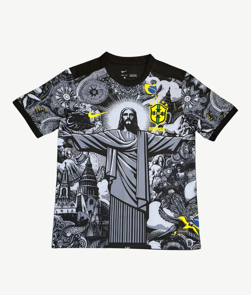 Brazil 2024/25 Black 'Christ The Redeemer' Special Edition Jersey – Fan Version