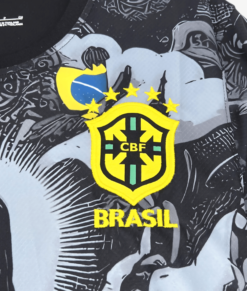 Brazil 2024/25 Black 'Christ The Redeemer' Special Edition Jersey – Fan Version