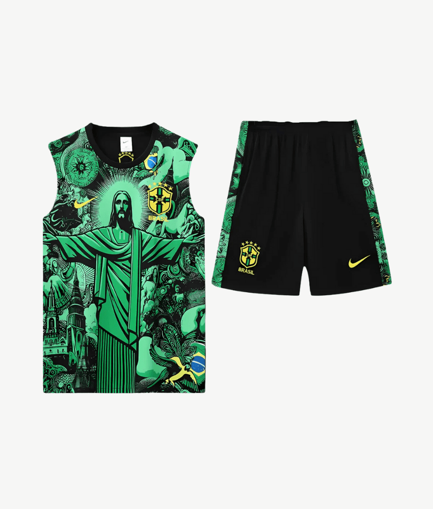 Brazil 2024/25 Green 'Christ The Redeemer' Vest Set
