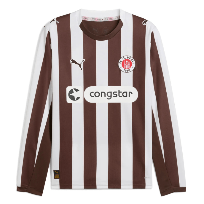 FC St. Pauli 2025/26 Home Long Sleeve Jersey – Men's Fan Version