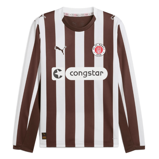FC St. Pauli 2025/26 Home Long Sleeve Jersey – Men's Fan Version