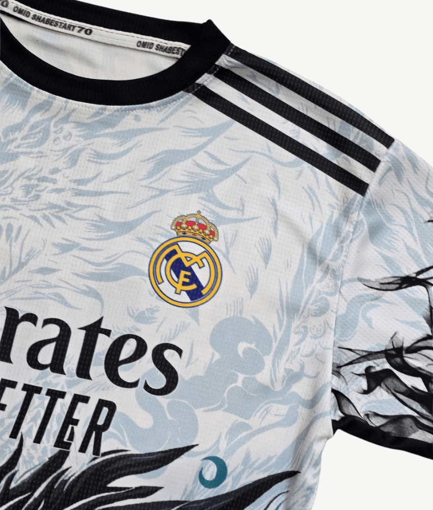 Real Madrid 2025/26 'Black Dragon' Kit – Kids