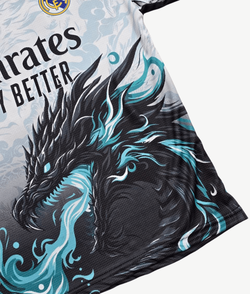 Real Madrid 2025/26 'Black Dragon' Kit – Kids