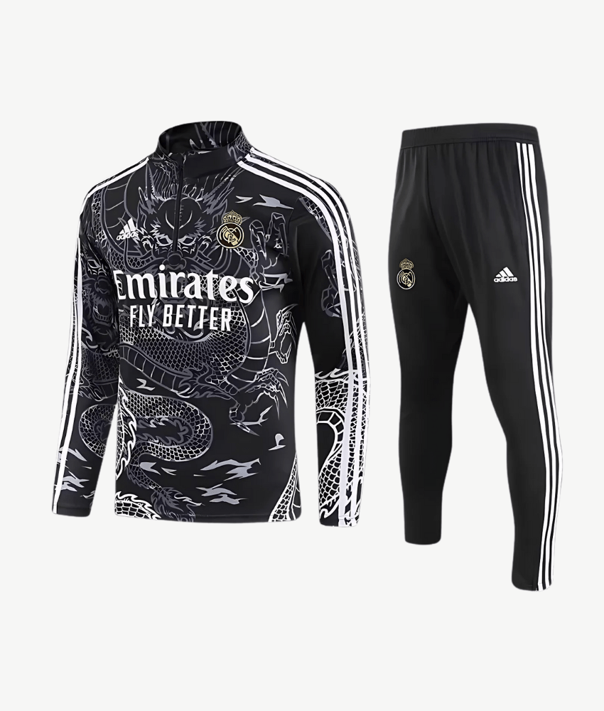 Real Madrid 2022/23 Black Dragon 1/4 Zip Tracksuit