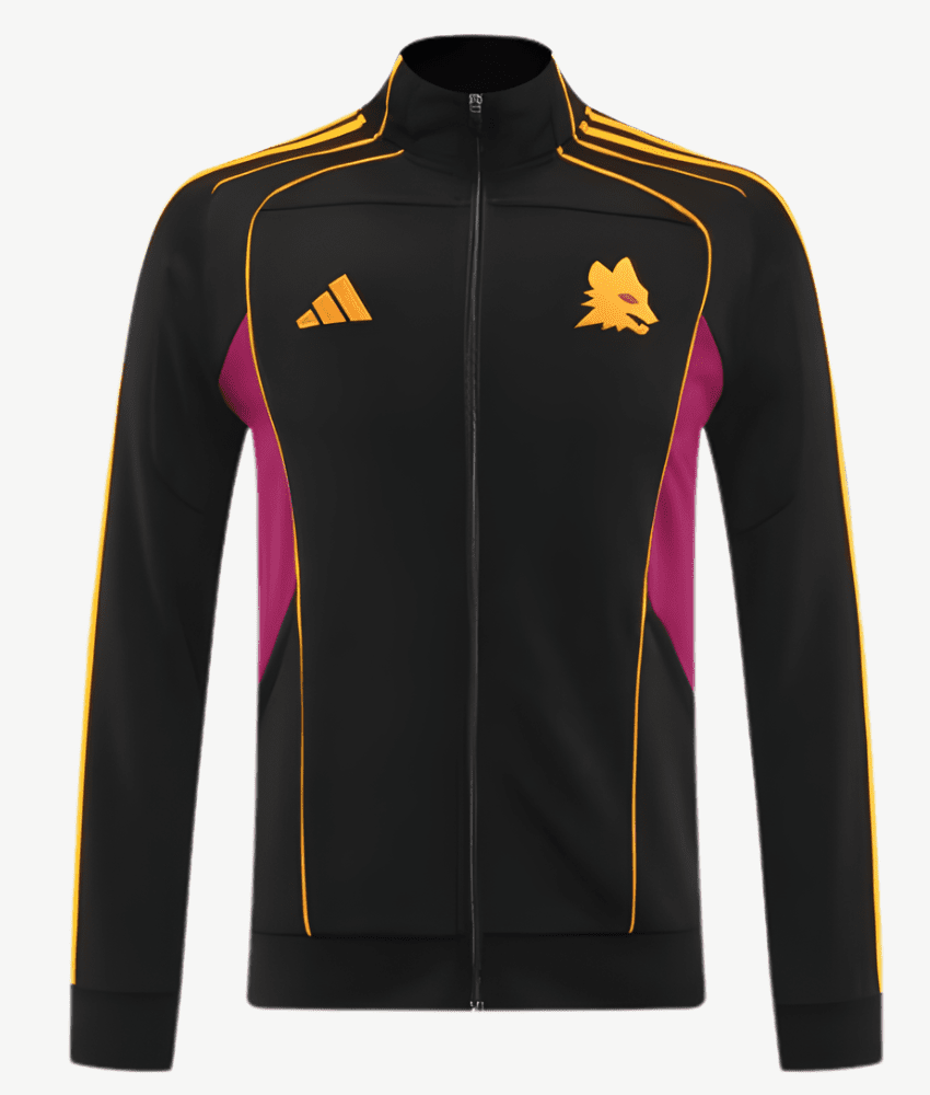 Roma 2025/26 Black Full Zip Tracksuit